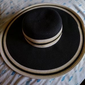 Scala wide brim sun hat black beige white